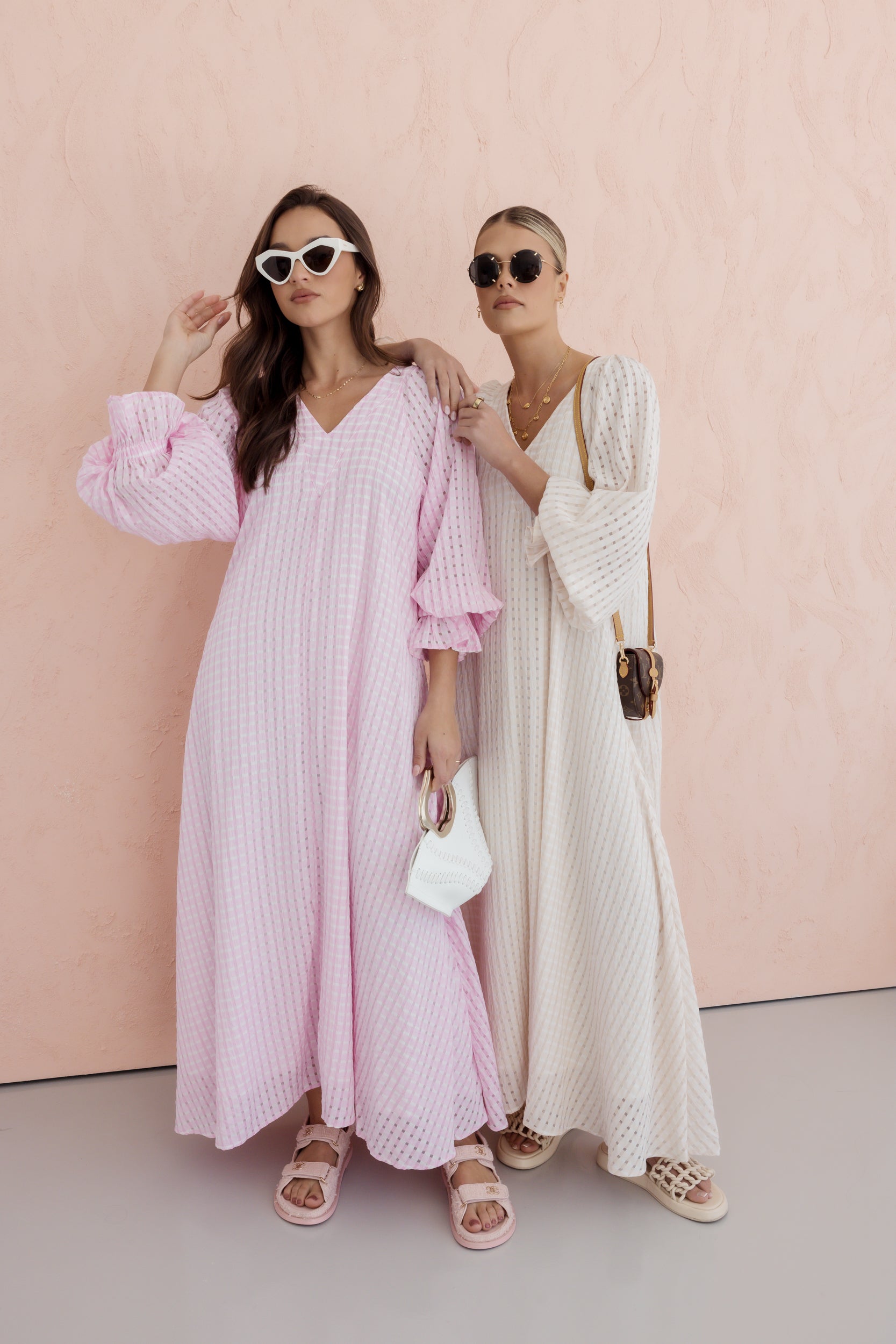 MADERO Dress Chequer Pink