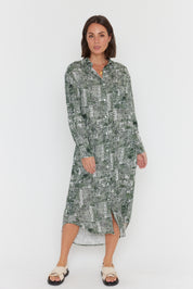 BANTAS Dress Emerald Textured Print