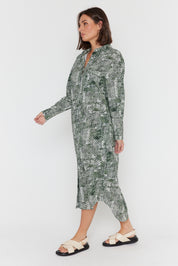 BANTAS Dress Emerald Textured Print