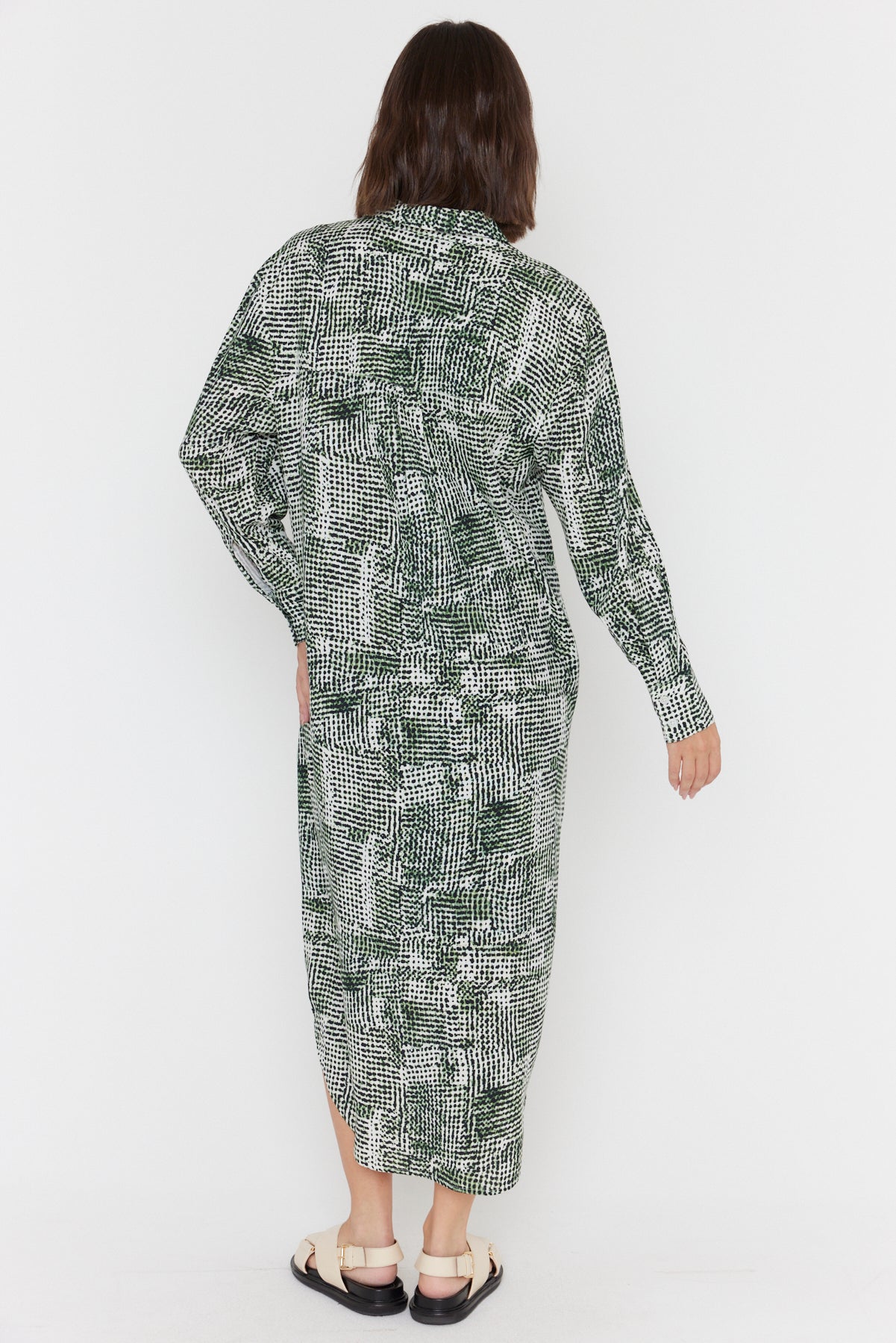 BANTAS Dress Emerald Textured Print