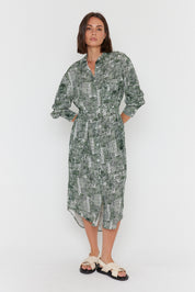 BANTAS Dress Emerald Textured Print