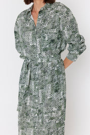 BANTAS Dress Emerald Textured Print