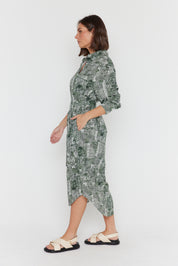 BANTAS Dress Emerald Textured Print