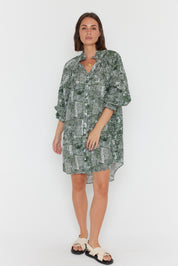 OLLIE Dress Emerald Textured Print