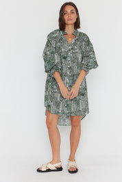 OLLIE Dress Emerald Textured Print