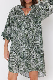 OLLIE Dress Emerald Textured Print
