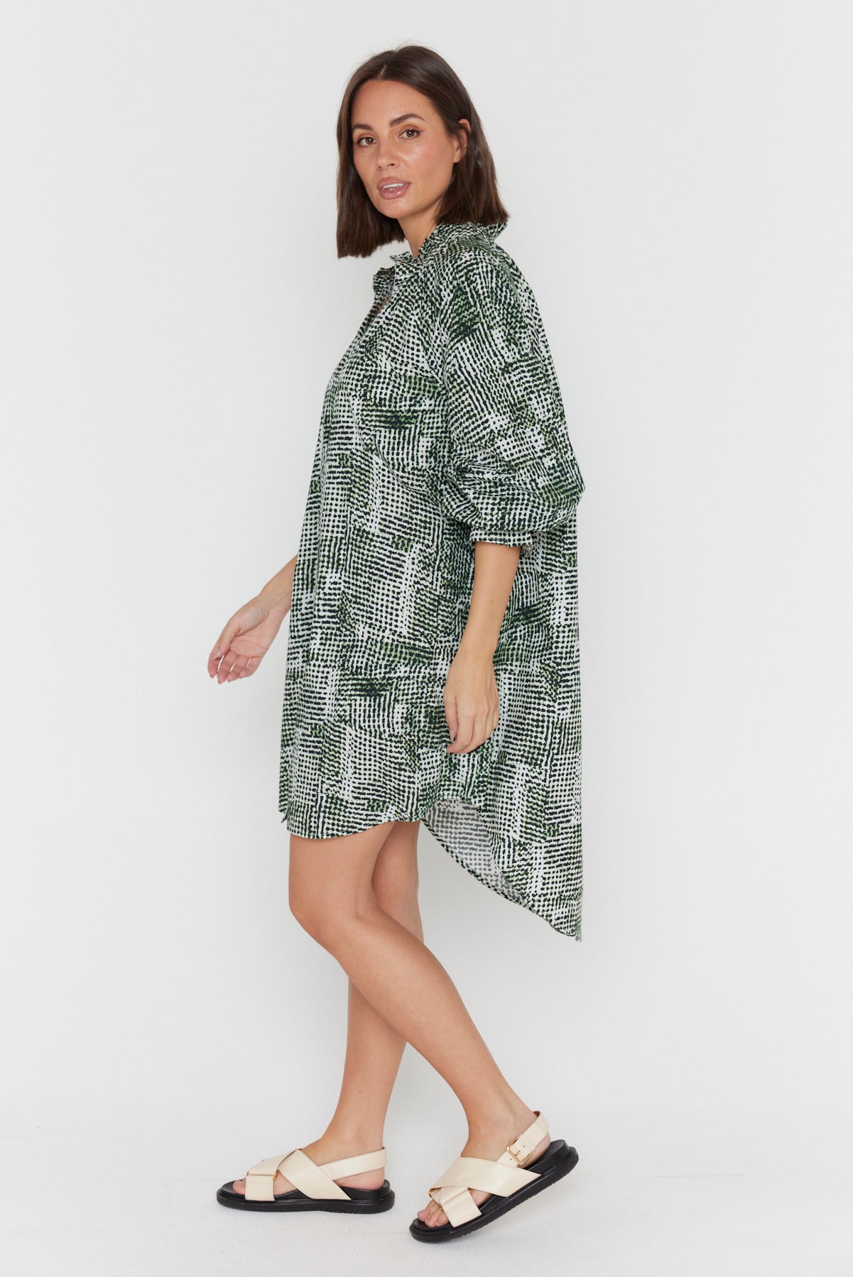 OLLIE Dress Emerald Textured Print
