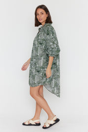 OLLIE Dress Emerald Textured Print