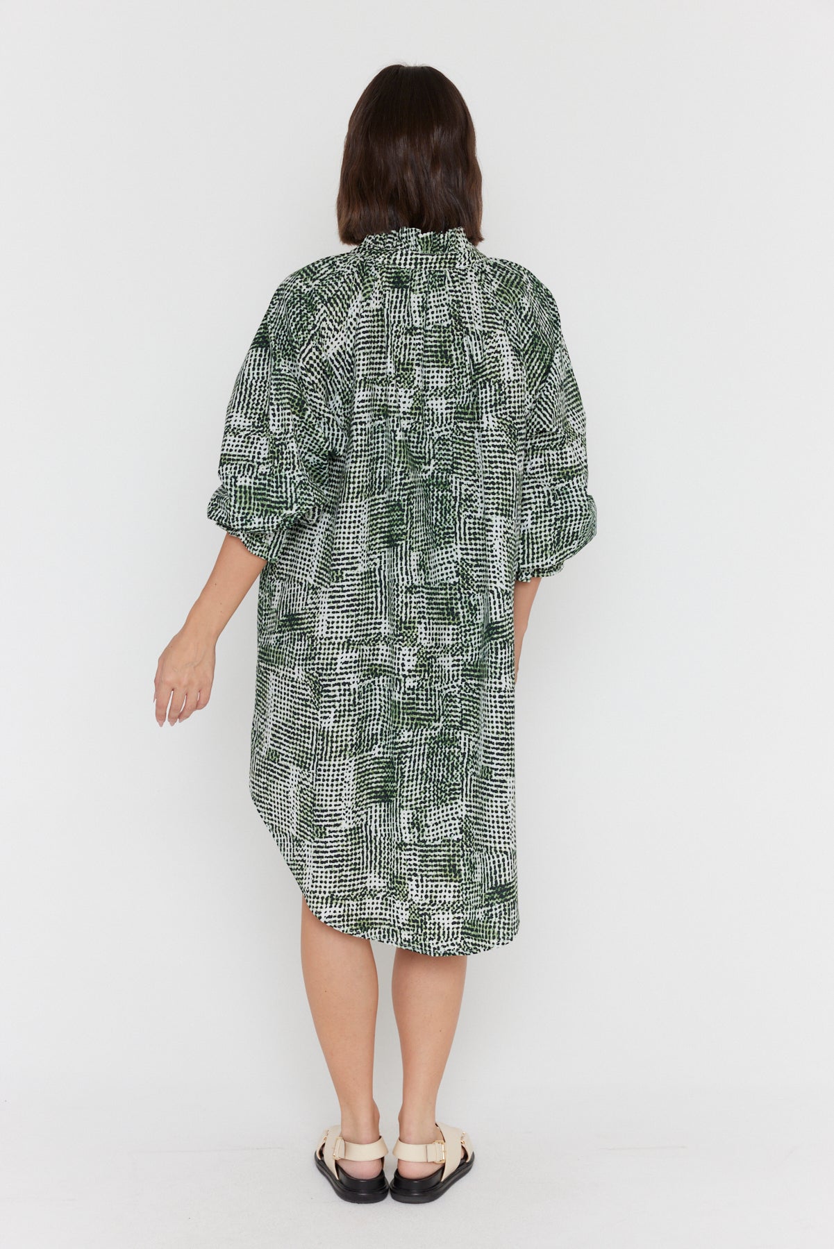 OLLIE Dress Emerald Textured Print