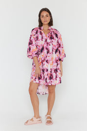 OLLIE Dress Pink Textured Print