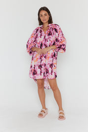 OLLIE Dress Pink Textured Print