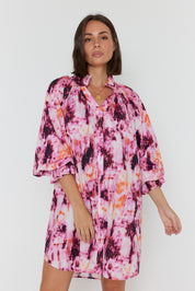 OLLIE Dress Pink Textured Print