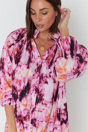 OLLIE Dress Pink Textured Print