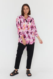 KRISTOS Shirt Pink Textured Print