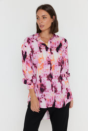 KRISTOS Shirt Pink Textured Print