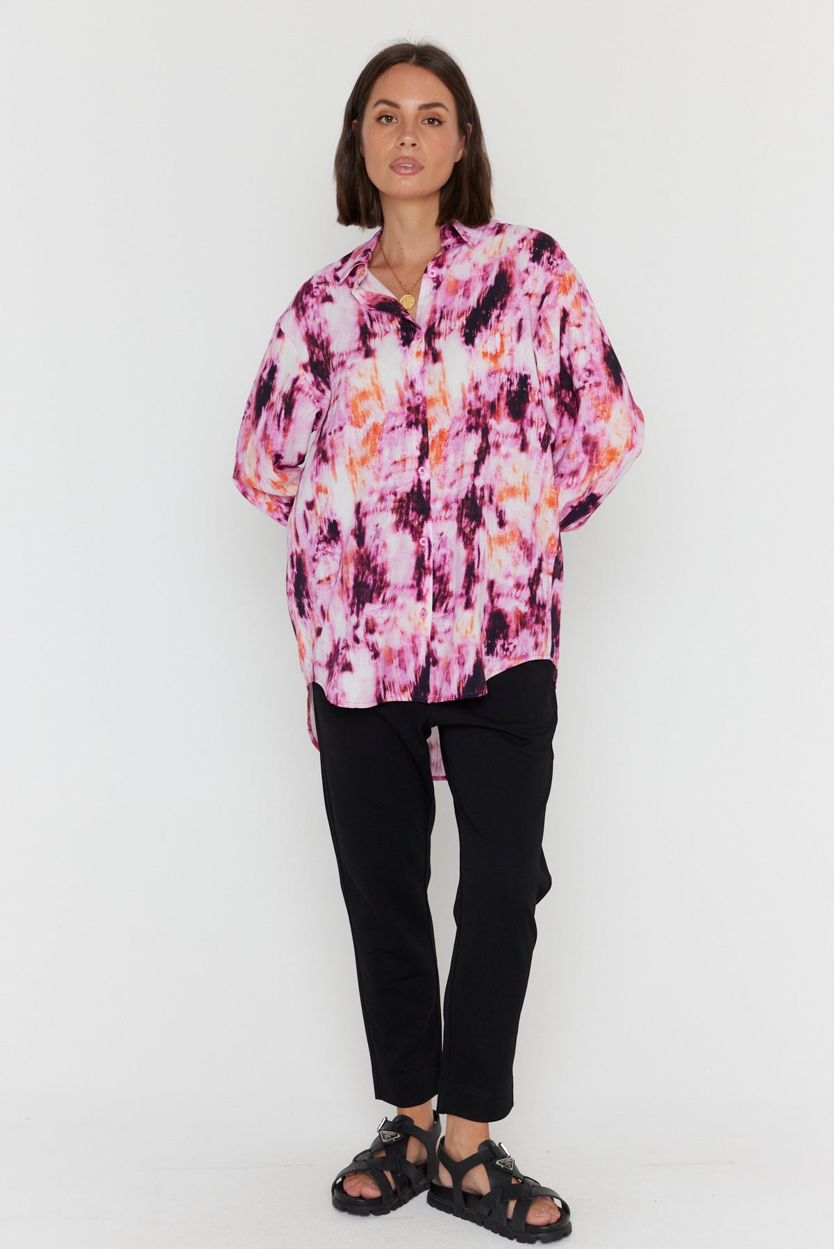 KRISTOS Shirt Pink Textured Print