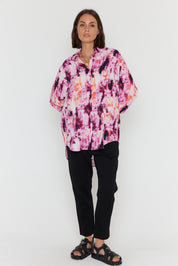 KRISTOS Shirt Pink Textured Print