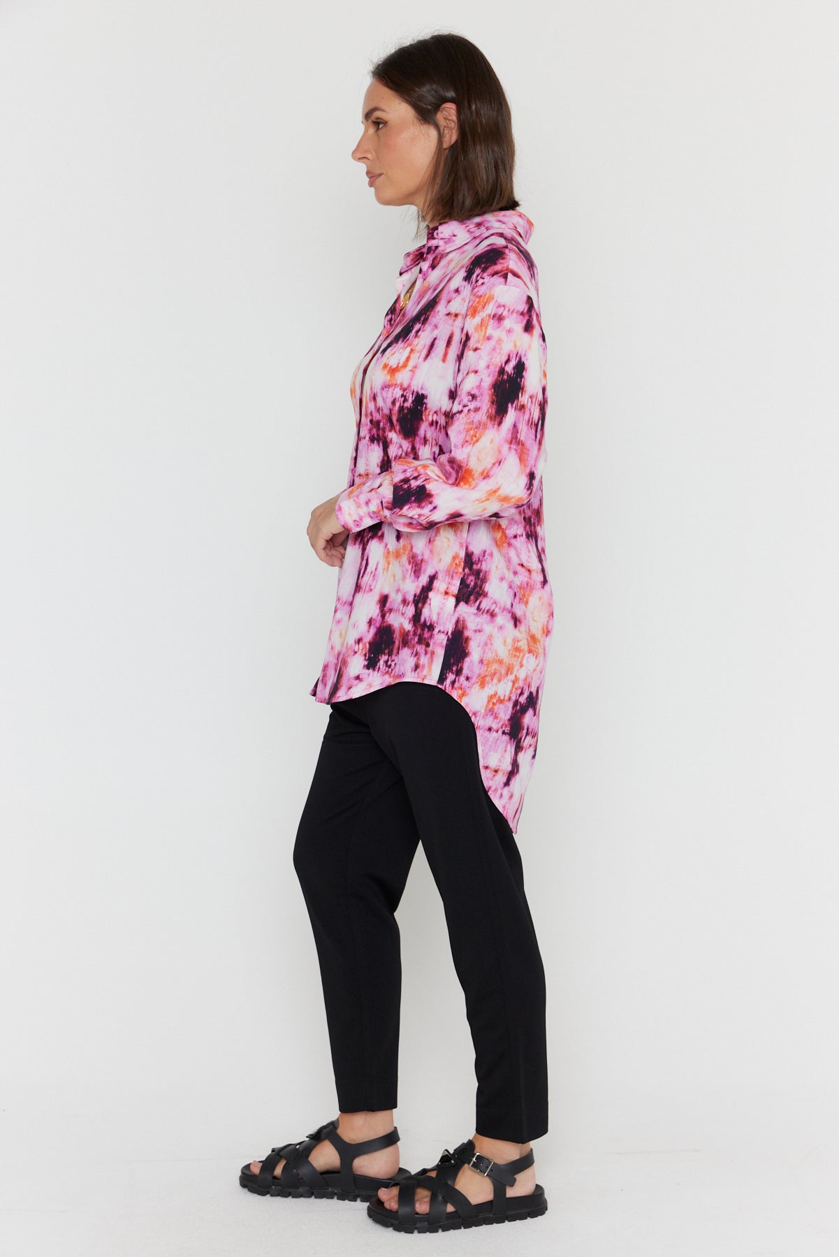 KRISTOS Shirt Pink Textured Print