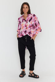KRISTOS Shirt Pink Textured Print