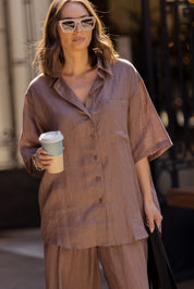 ROGUE Shirt Linen Chocolate