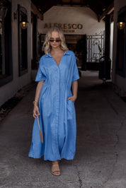 MAKILA Dress Cornflour Blue