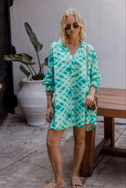 OLLIE Dress Emerald Crosshatch
