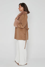 CARLO Faux Coat Tan