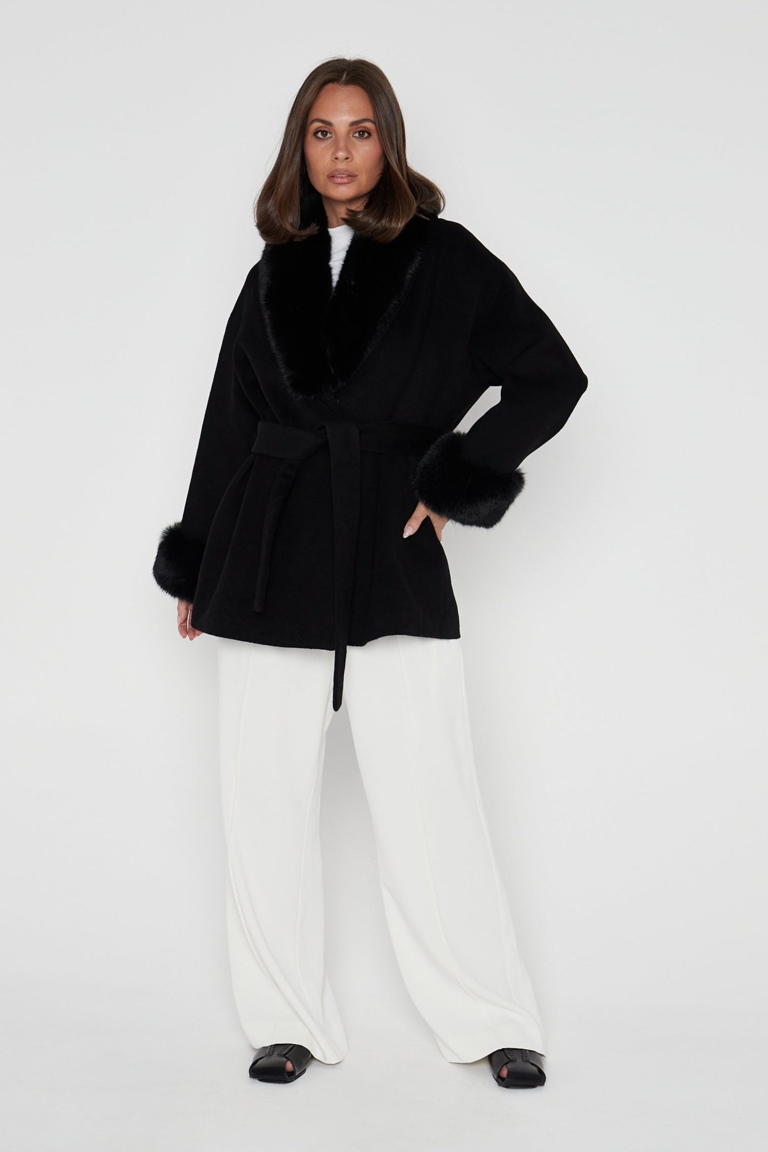CARLO Faux Coat Black