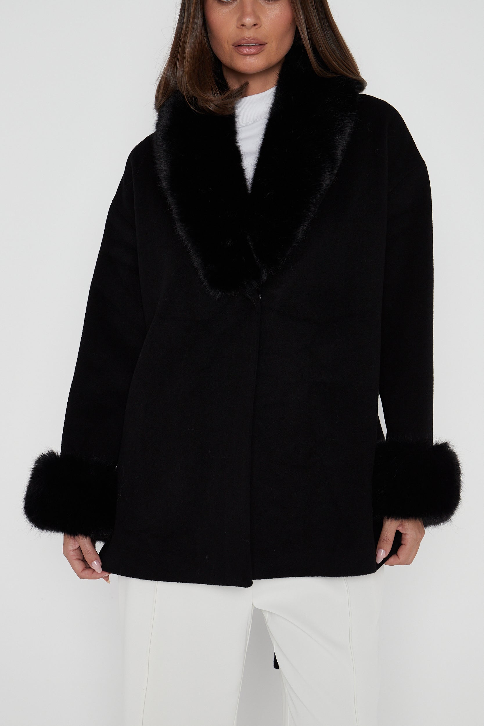 CARLO Faux Coat Black