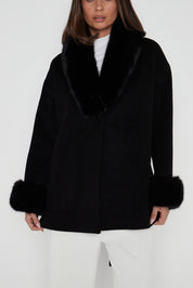 CARLO Faux Coat Black