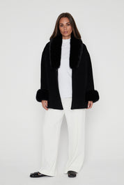 CARLO Faux Coat Black