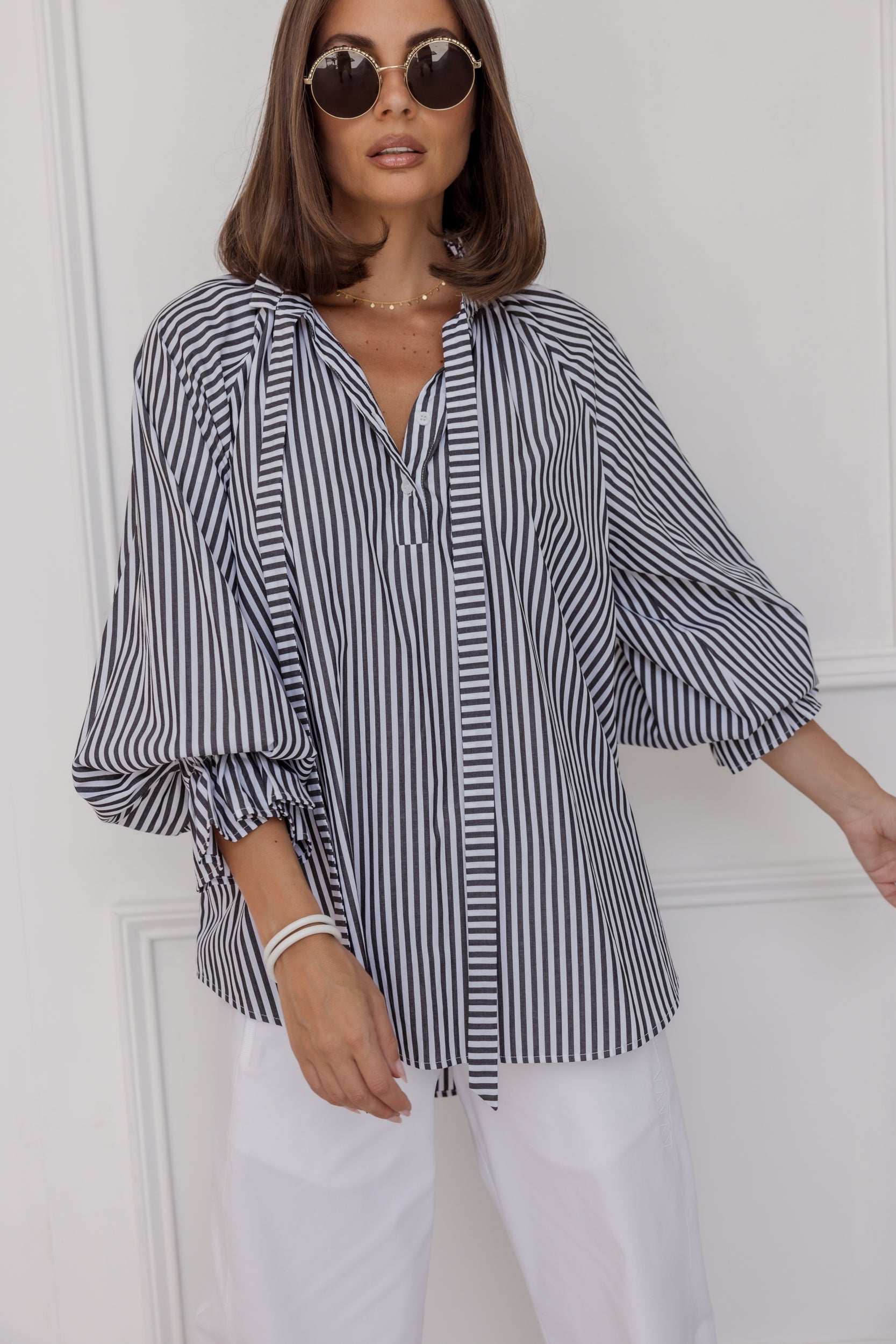 DANILL Blouse Black Stripe