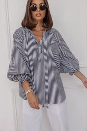 DANILL Blouse Black Stripe