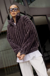 CHILLI Faux Jacket Dark Grey