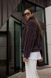 CHILLI Faux Jacket Dark Grey