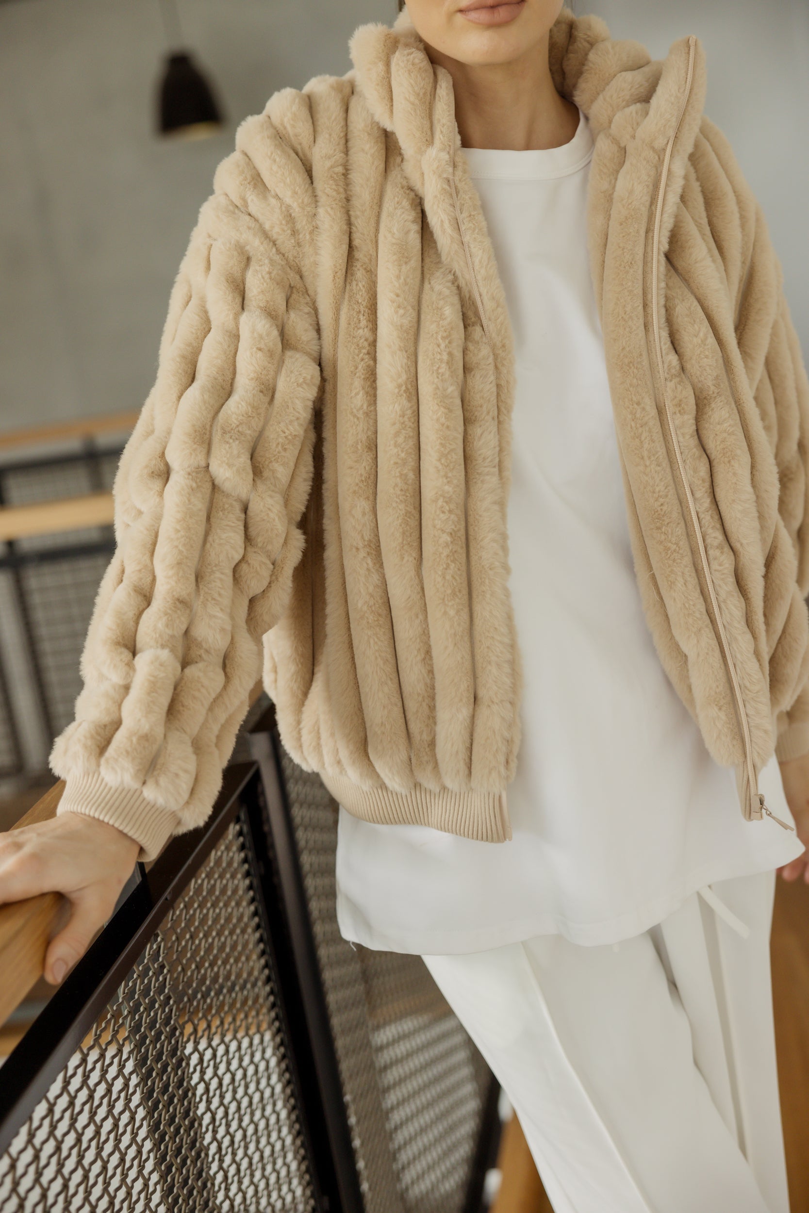 CHILLI Faux Jacket Beige
