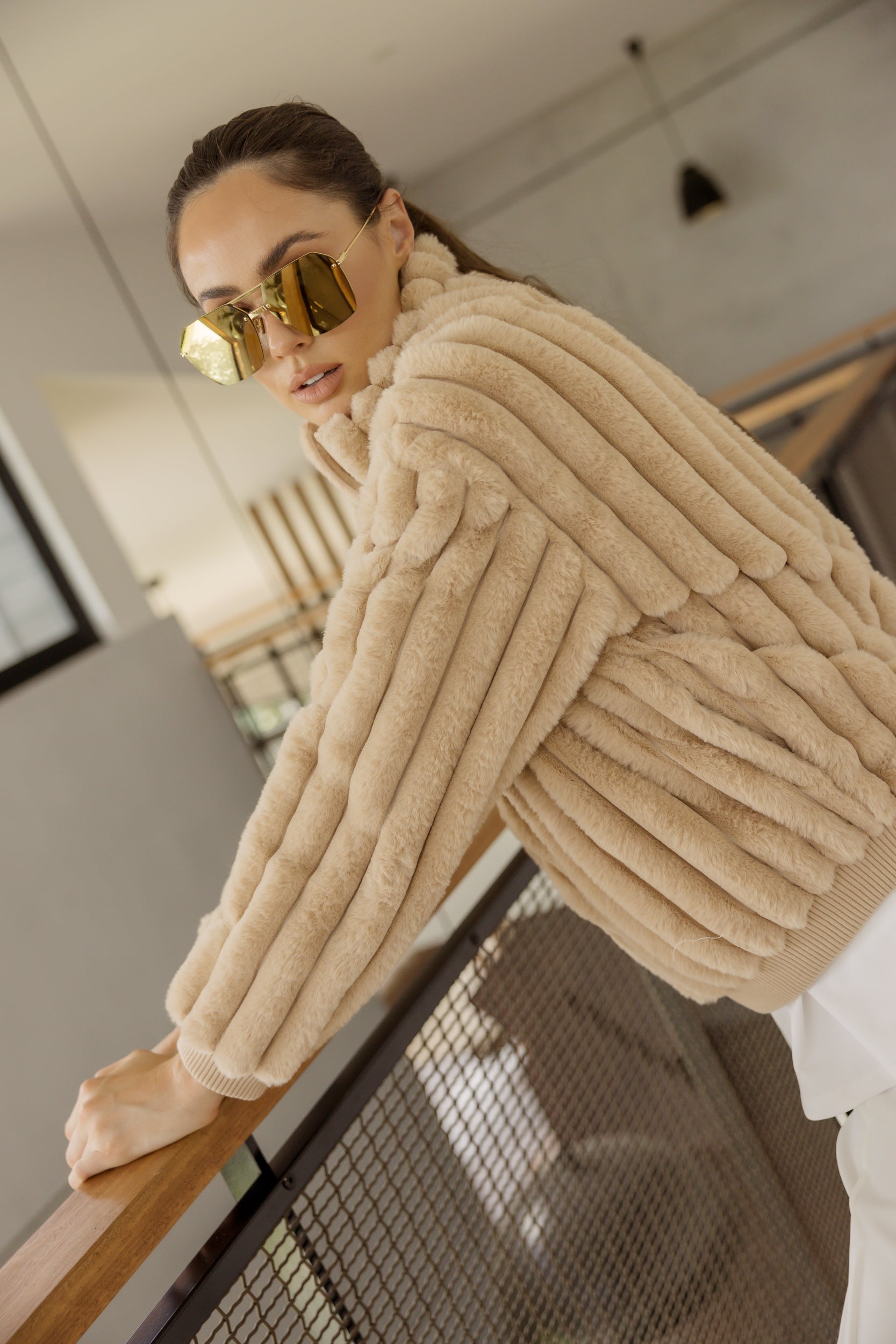 CHILLI Faux Jacket Beige
