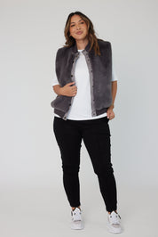 MAGDALENA Faux Vest Dark Grey