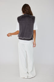 MAGDALENA Faux Vest Dark Grey