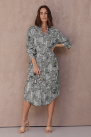 BANTAS Dress Emerald Textured Print