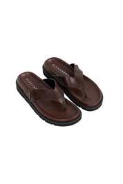 Leather Thong Chocolate Croc