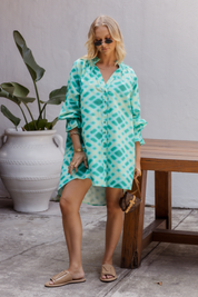 OLLIE Dress Emerald Crosshatch