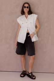 KOZET Vest White Denim
