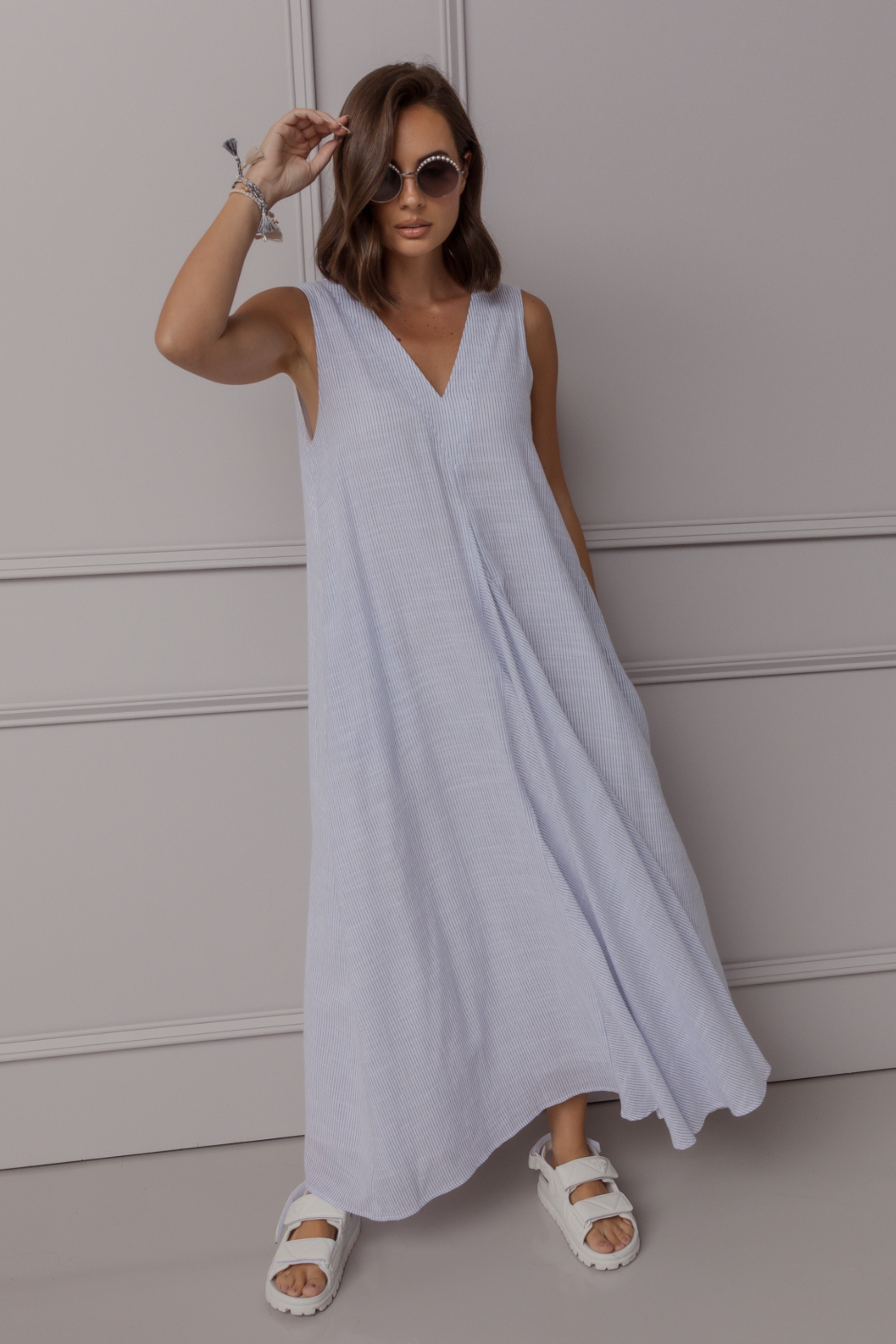 SIMI Dress Blue Stripe