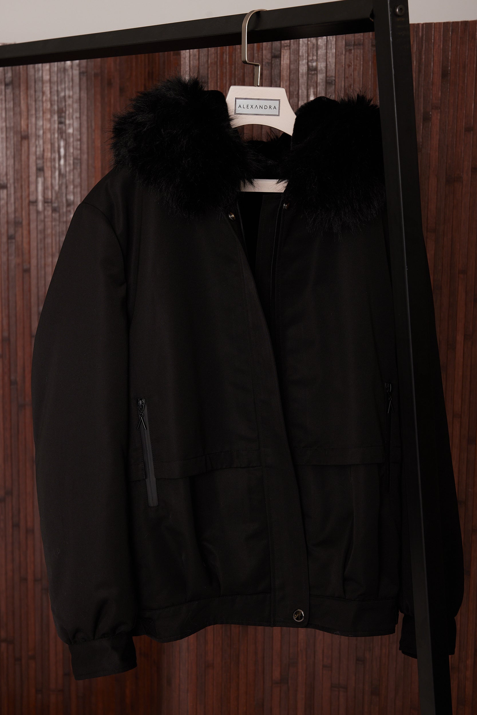 LENNOX Faux Jacket Black