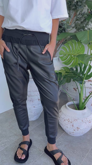 JOEY Pants Vegan Leather Black