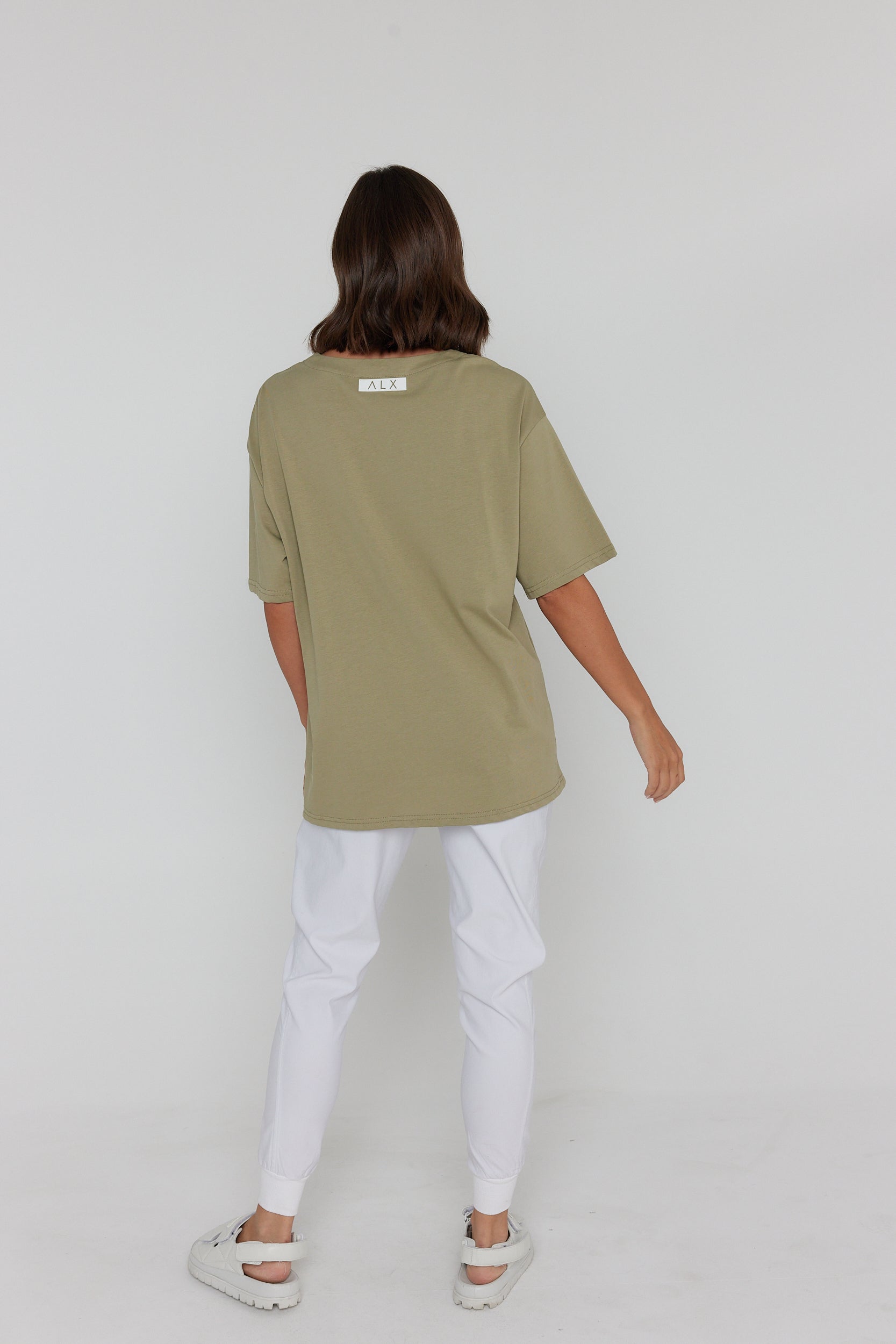 NIX V-Neck T-Shirt Green Taupe