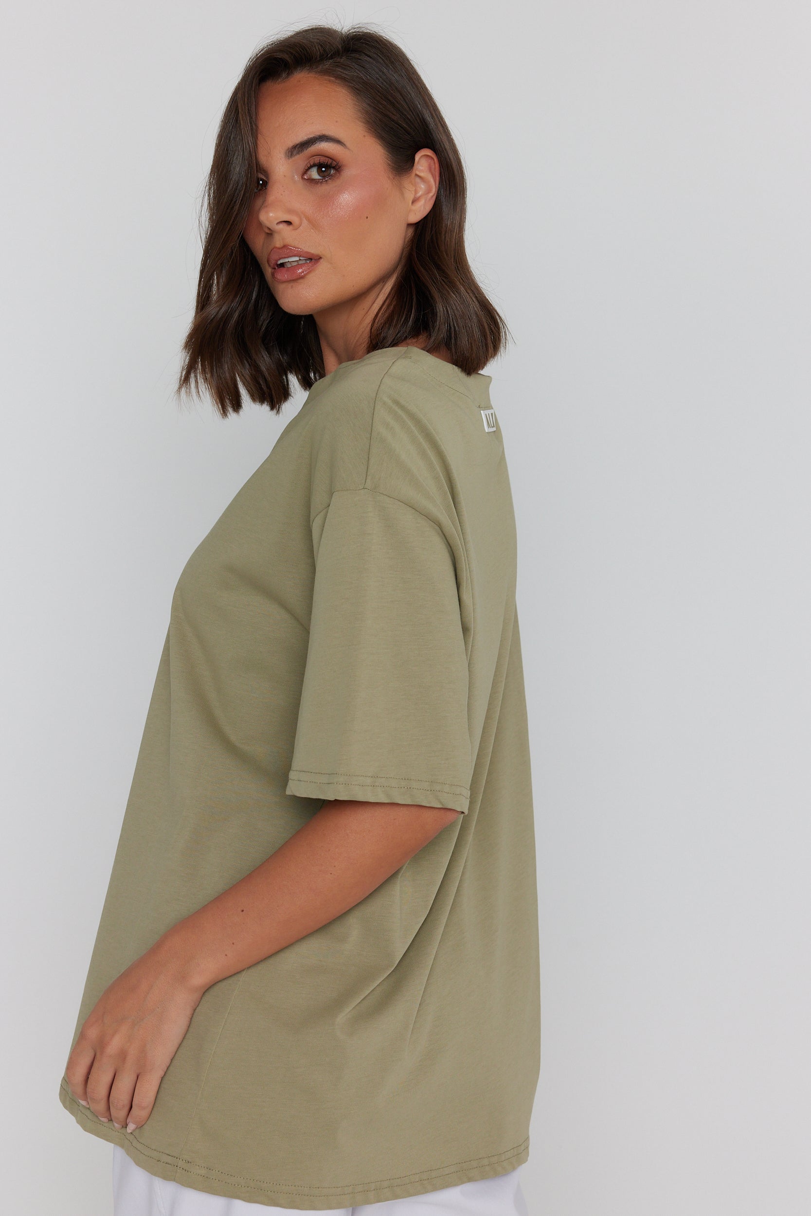 NIX V-Neck T-Shirt Green Taupe