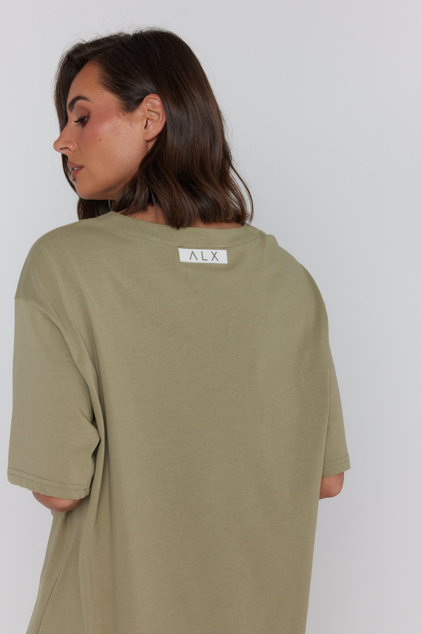 NIX V-Neck T-Shirt Green Taupe