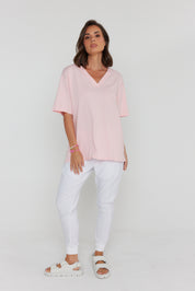 NIX V-Neck T-Shirt Pink